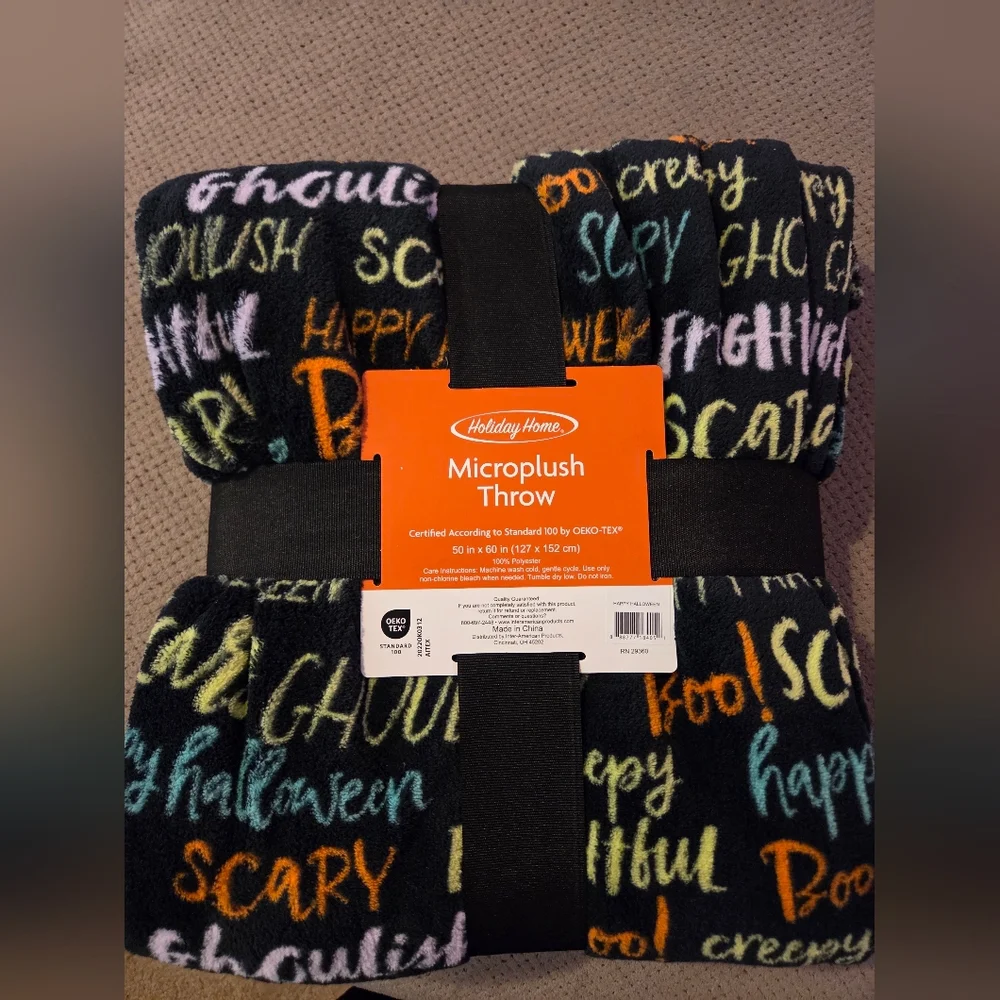 New Holiday Home Halloween Microplush Throw - Microplush Throw is a soft, cozy,